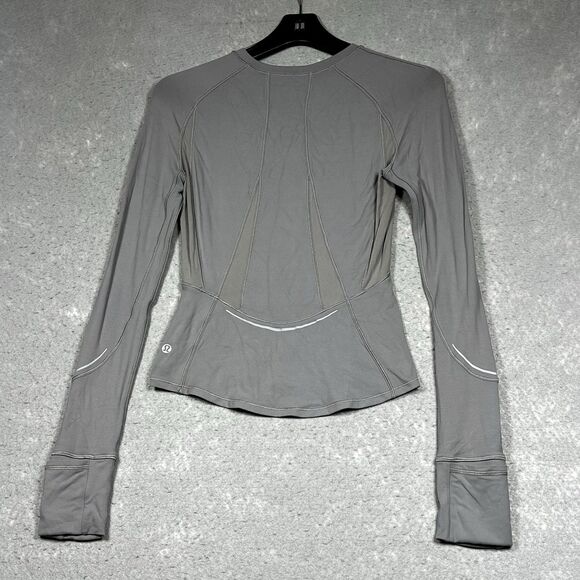 Lululemon Top Womens Size Ft 6 Gray  Rulu Reflective Running Long Sleeve Top - Picture 1 of 10